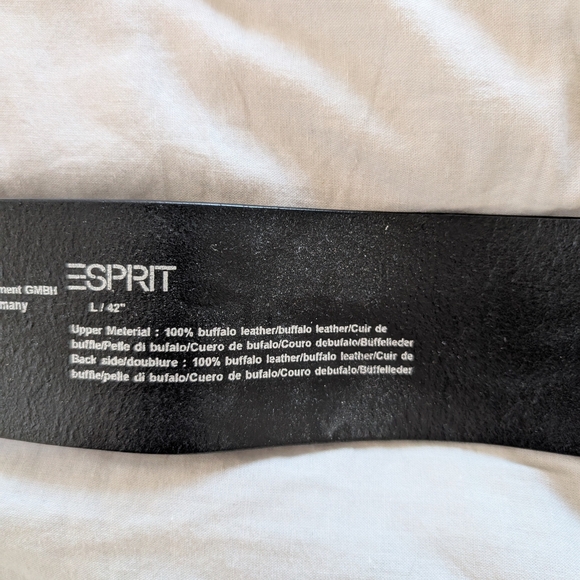 Esprit Women's Black Leather Belt 42 Size L - Picture 2 of 3
